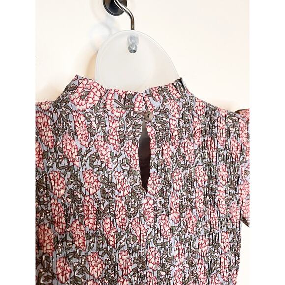 NWT PERRY WALKER Women’s Floral Ruffle Sleeve Smocked Tiered Midi Dress Size 2 - Picture 5 of 8